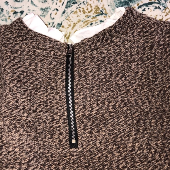 Small brown high neck boho ruffle sweater - Picture 4 of 8